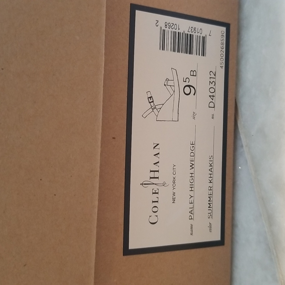 Cole Haan Paley Wedge Sandals Summer Khakis Size 9.5 B - Picture 8 of 8